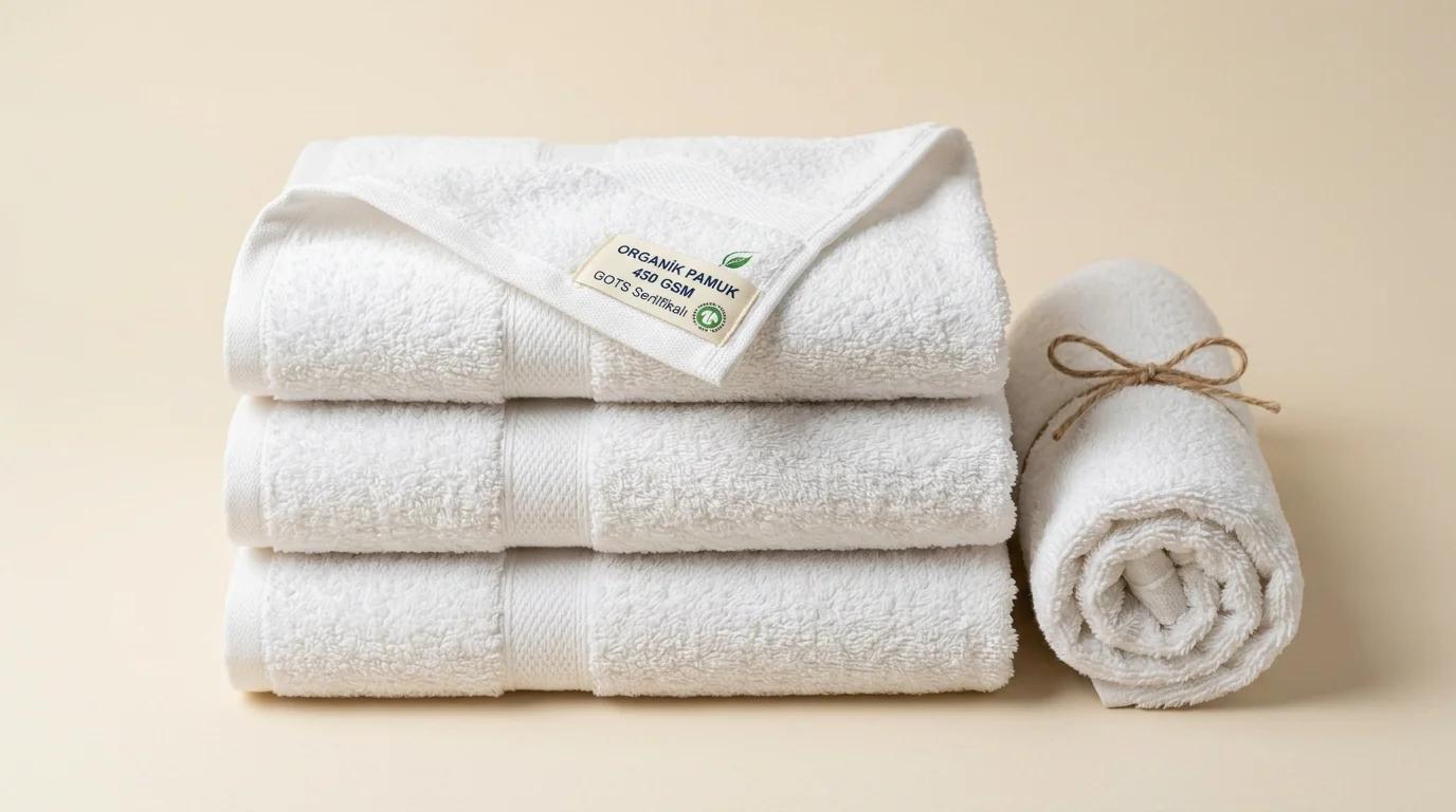 Organik Pamuk 450 GSM GOTS Sertifikalı, 450 g/m² — otel havlular