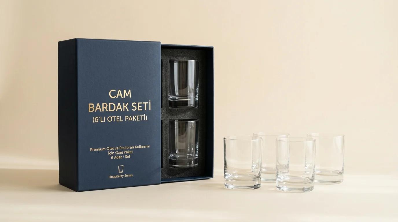 Cam Bardak Seti (6'lı Otel Paketi) — otel oda ikram