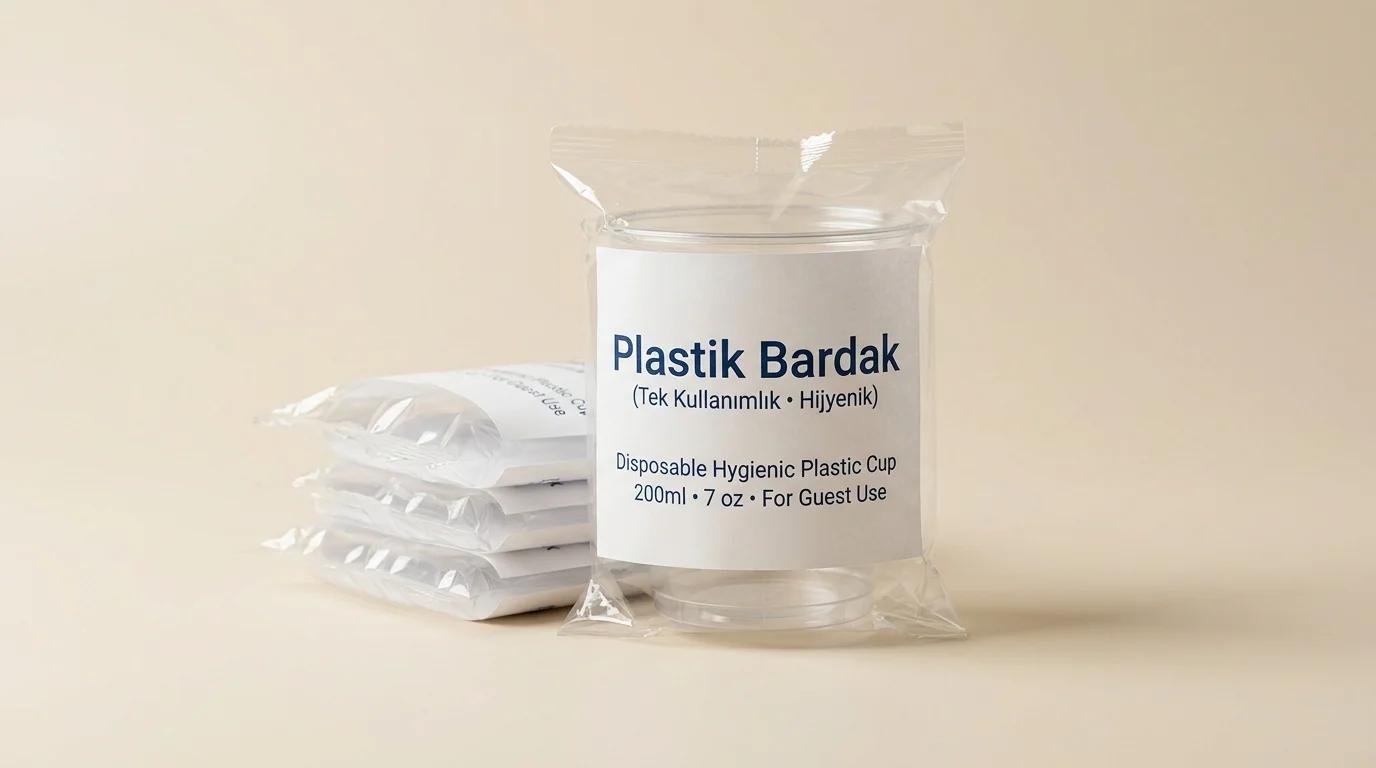 Plastik Bardak (Tek Kullanımlık Hijyenik) — otel oda ikram