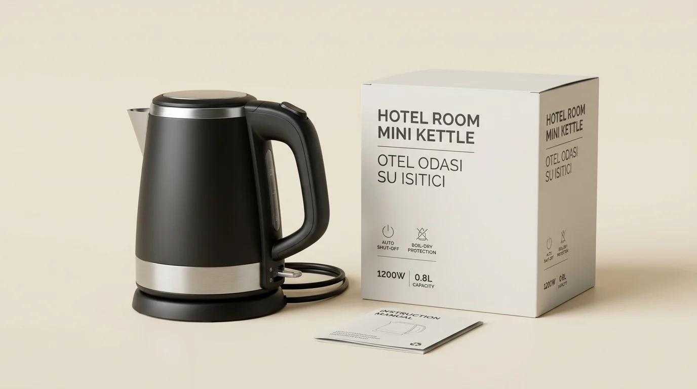 Mini Kettle 1200W (Otel Odası Su Isıtıcı) — otel oda ikram
