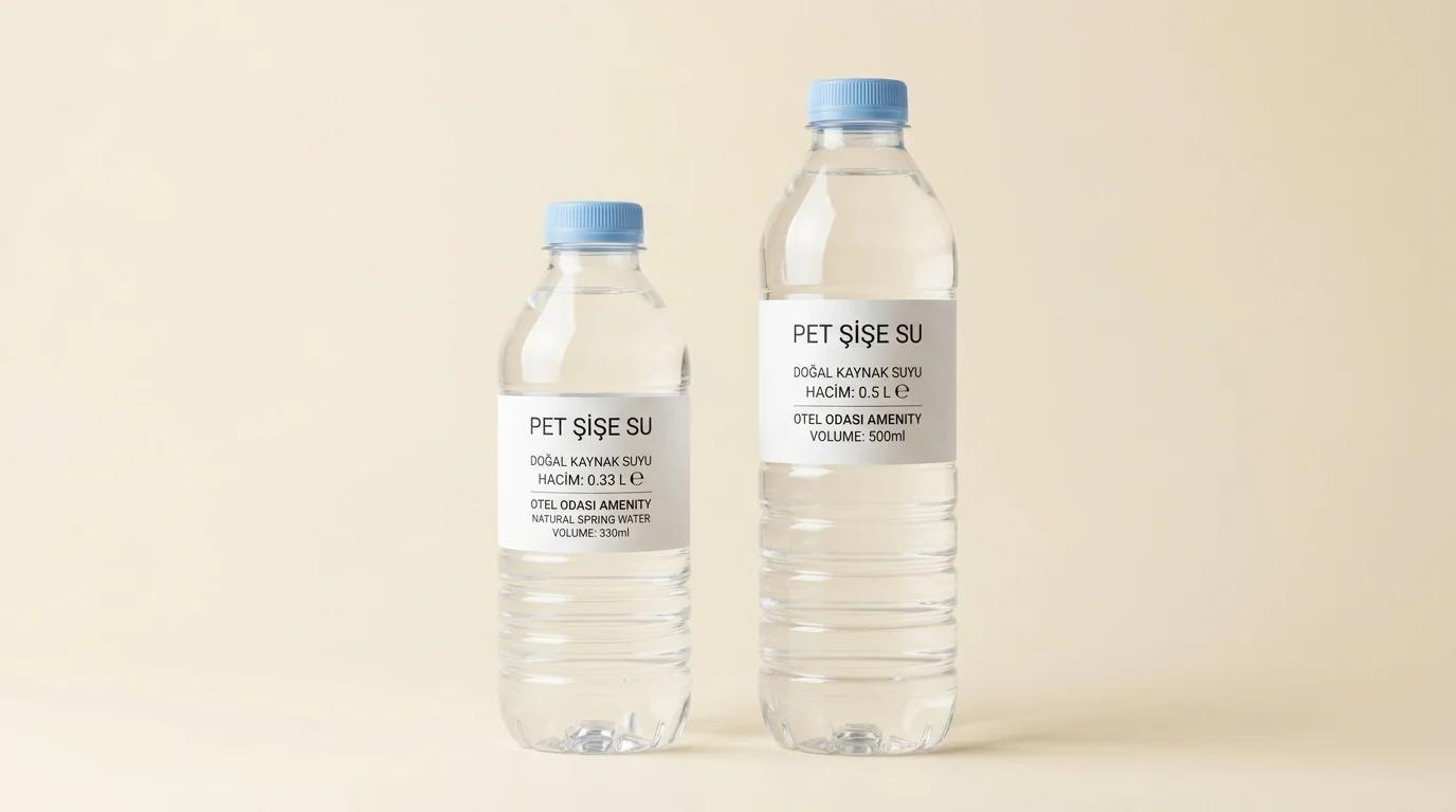 Pet Şişe Su (0.33L / 0.5L Otel Odası), PET — otel oda ikram