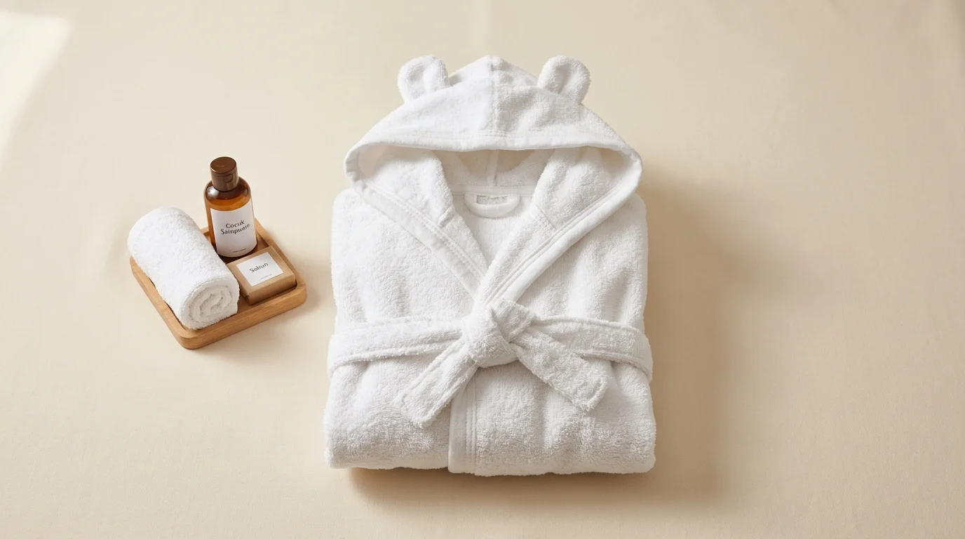 Çocuk Bornozu (Otel Aile Odası) - otel bebek aile odası amenity toptan